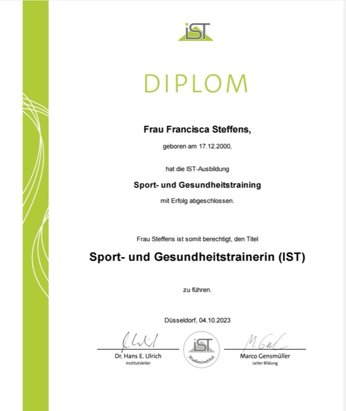 Diplom Sport- und Gesundheitstraining